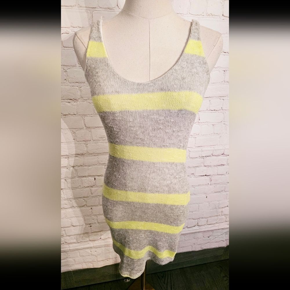Revolve Woodleigh Newport Shift Striped Mini Dress | Neon Yellow | XS